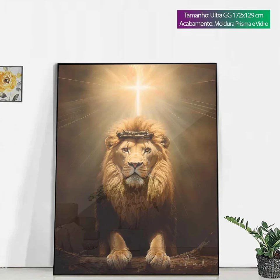 Quadro Leão de Judá e a Luz Divina, de Benoit — foto 10