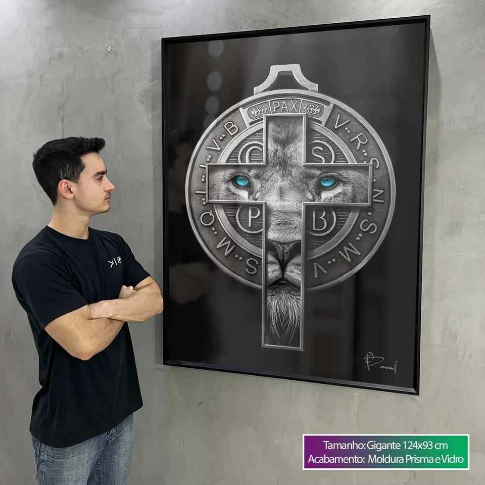 Quadro Leão de Judá e a Medalha de São Bento, de Benoit — foto 3