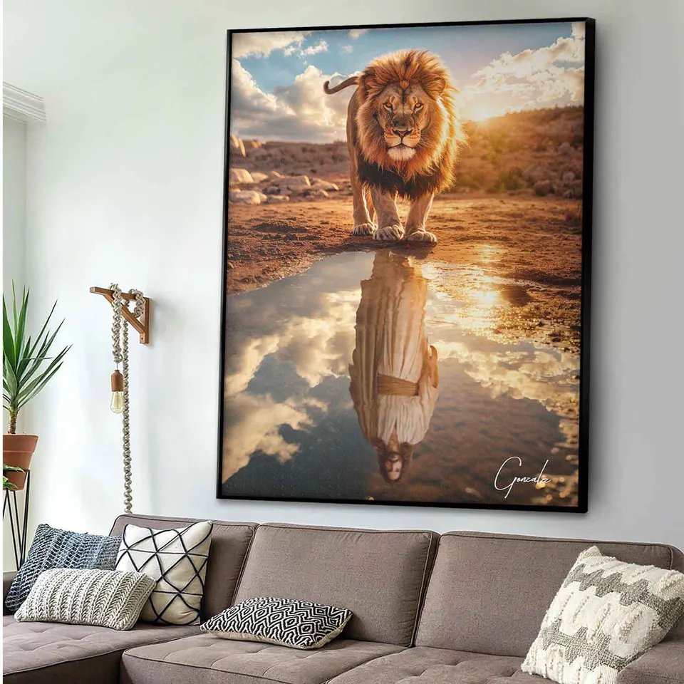 Quadro Leão de Judah e o Reflexo Divino, de Gonzalez — foto 2