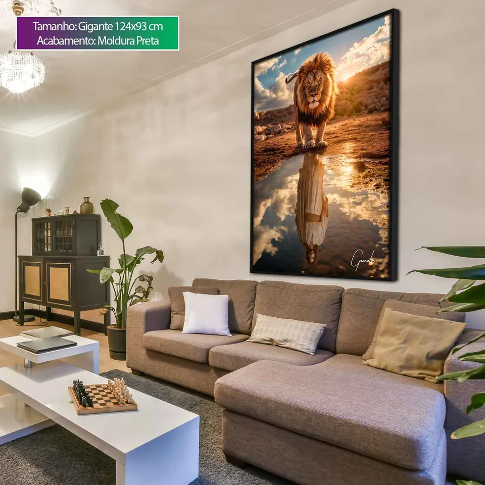 Quadro Leão de Judah e o Reflexo Divino, de Gonzalez — foto 11