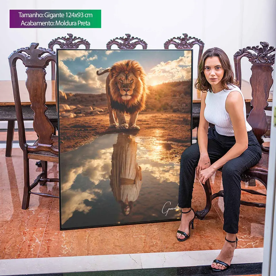 Quadro Leão de Judah e o Reflexo Divino, de Gonzalez — foto 13