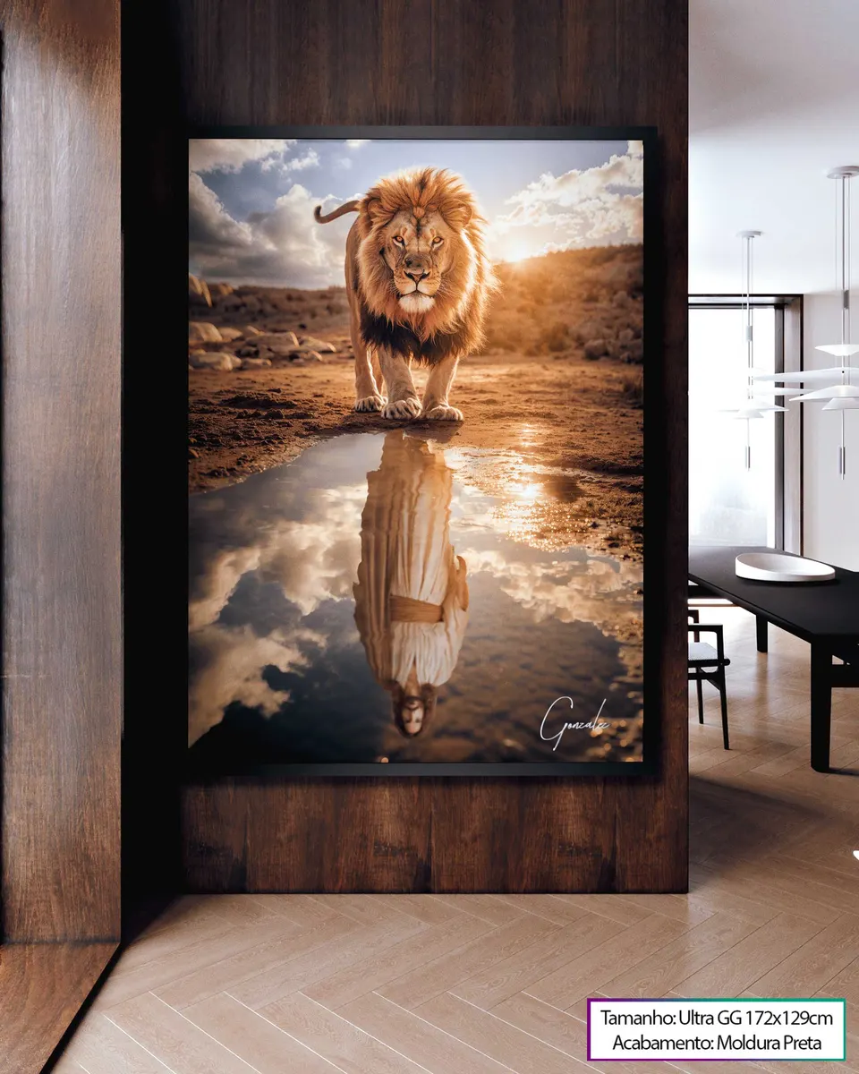 Quadro Leão de Judah e o Reflexo Divino, de Gonzalez — foto 3