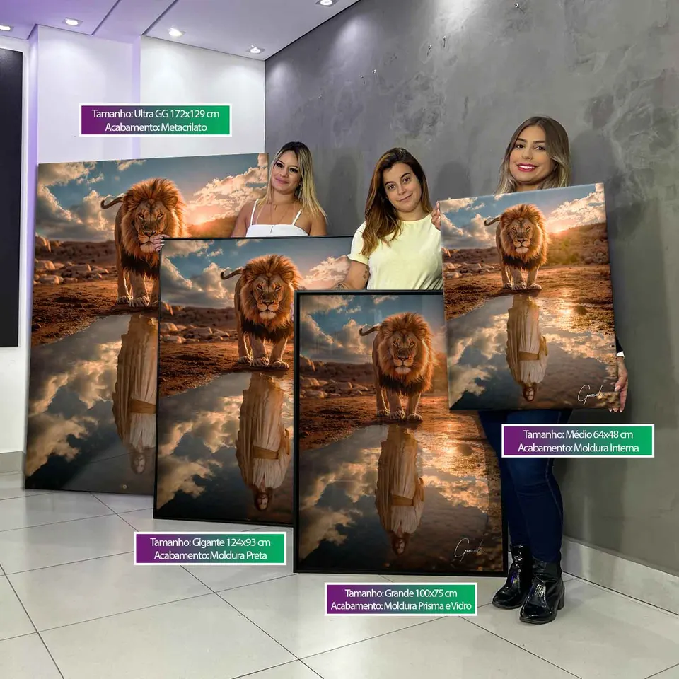 Quadro Leão de Judah e o Reflexo Divino, de Gonzalez — foto 4