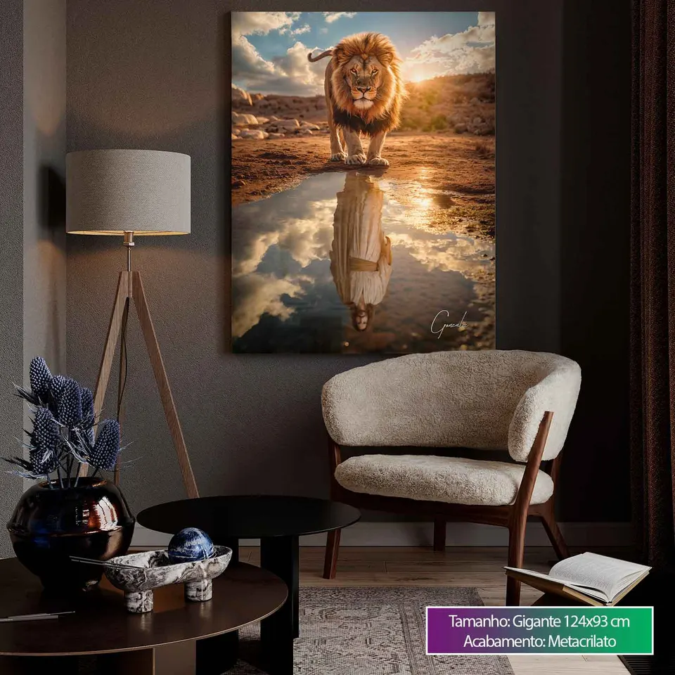 Quadro Leão de Judah e o Reflexo Divino, de Gonzalez — foto 7