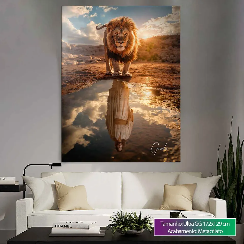 Quadro Leão de Judah e o Reflexo Divino, de Gonzalez — foto 8