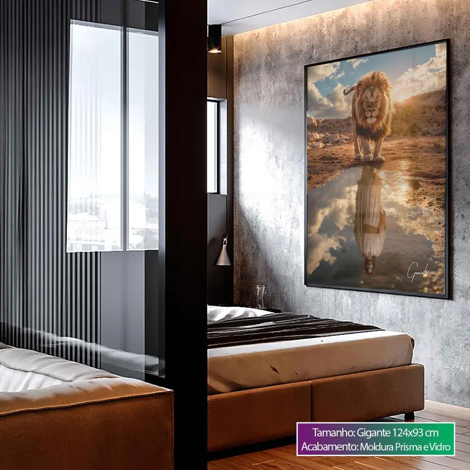 Quadro Leão de Judah e o Reflexo Divino, de Gonzalez — foto 9