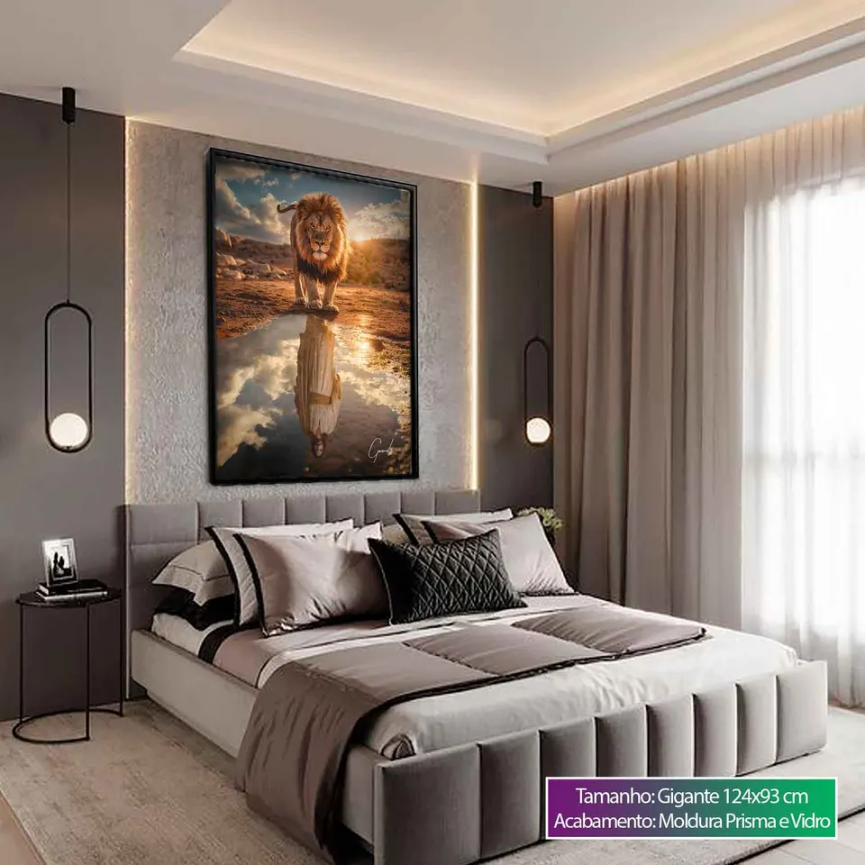 Quadro Leão de Judah e o Reflexo Divino, de Gonzalez — foto 10