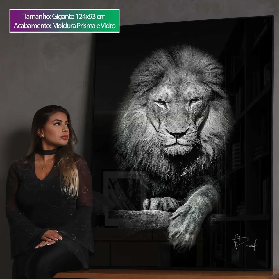 Quadro Leão no Preto, de Benoit — foto 6
