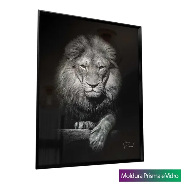 Acabamento Prisma com Vidro, moldura inclinada para dentro