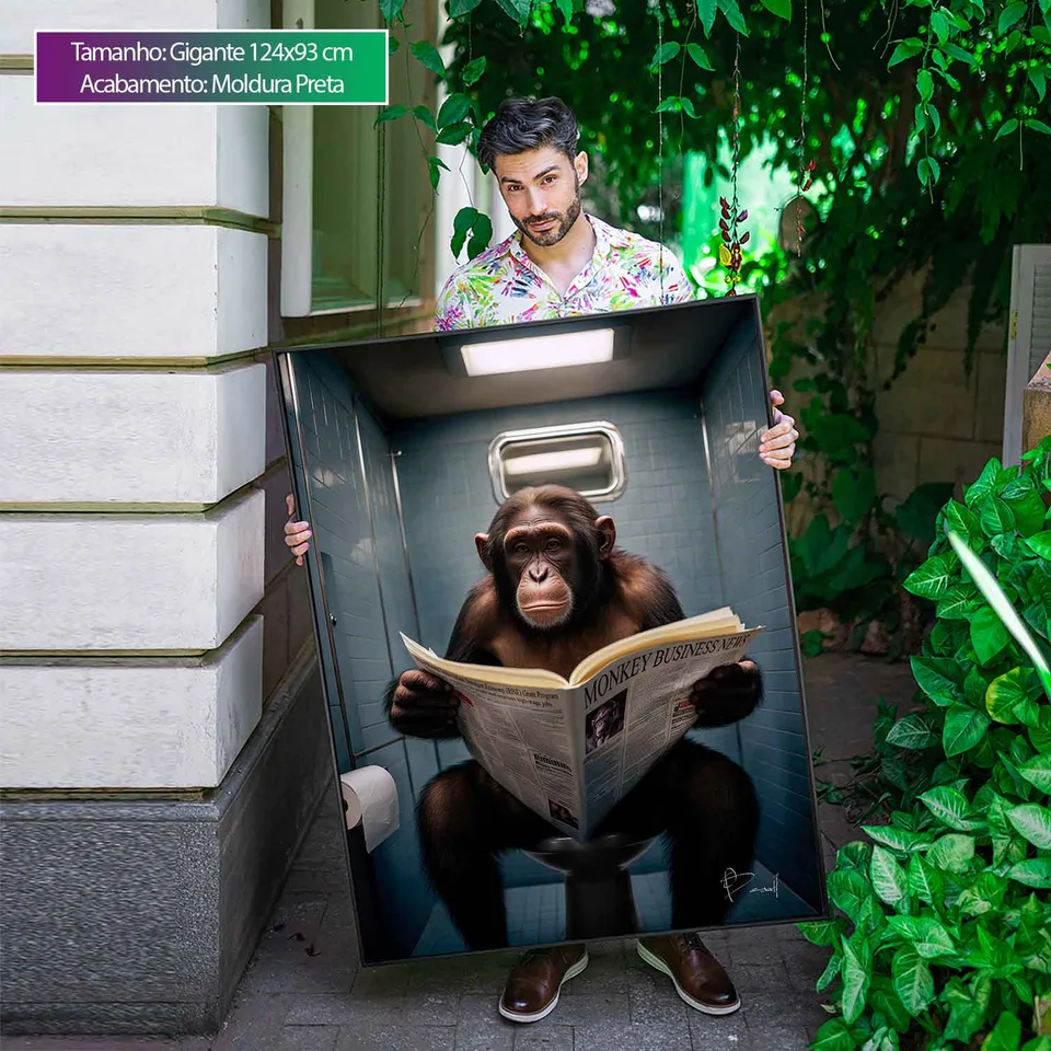 Quadro Macaco e as Manchetes, de Benoit — foto 12