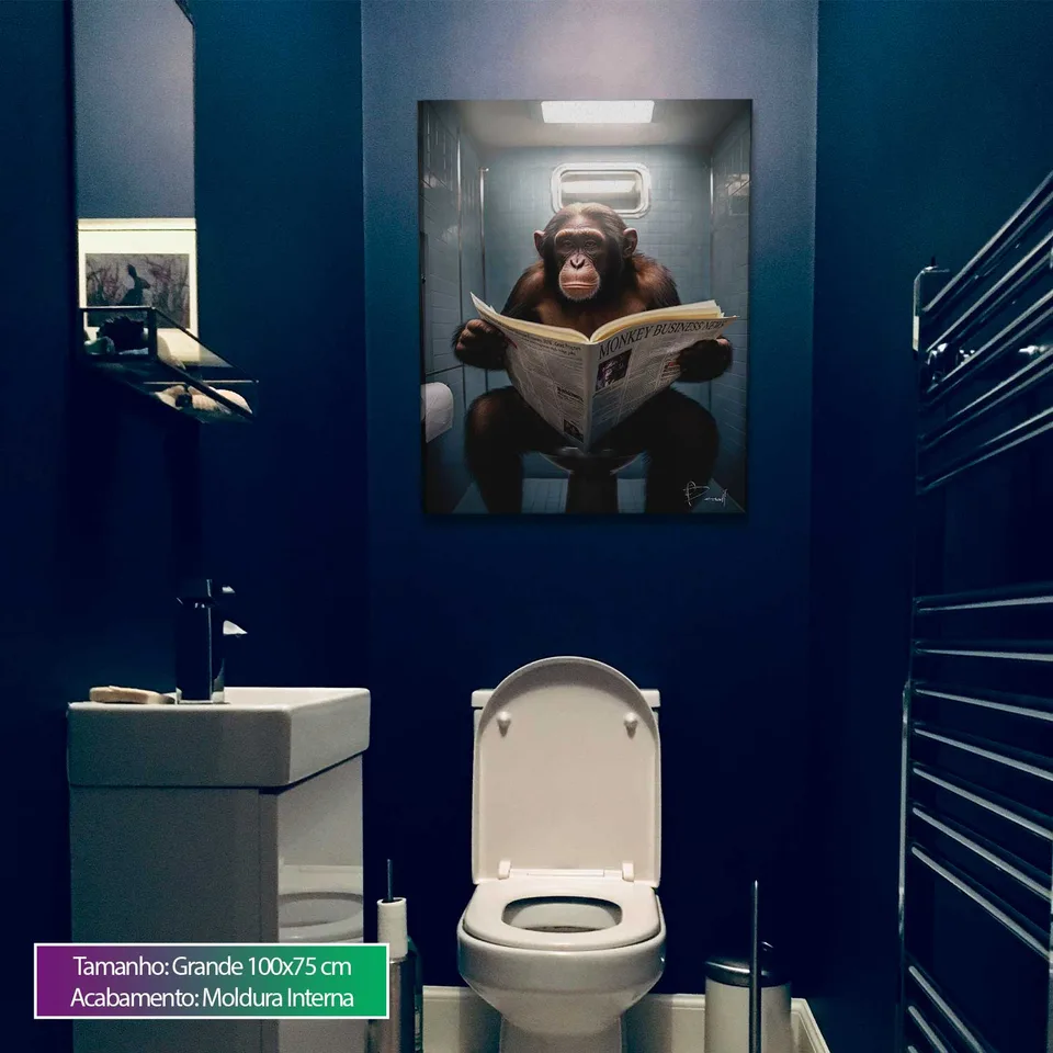 Quadro Macaco e as Manchetes, de Benoit — foto 4