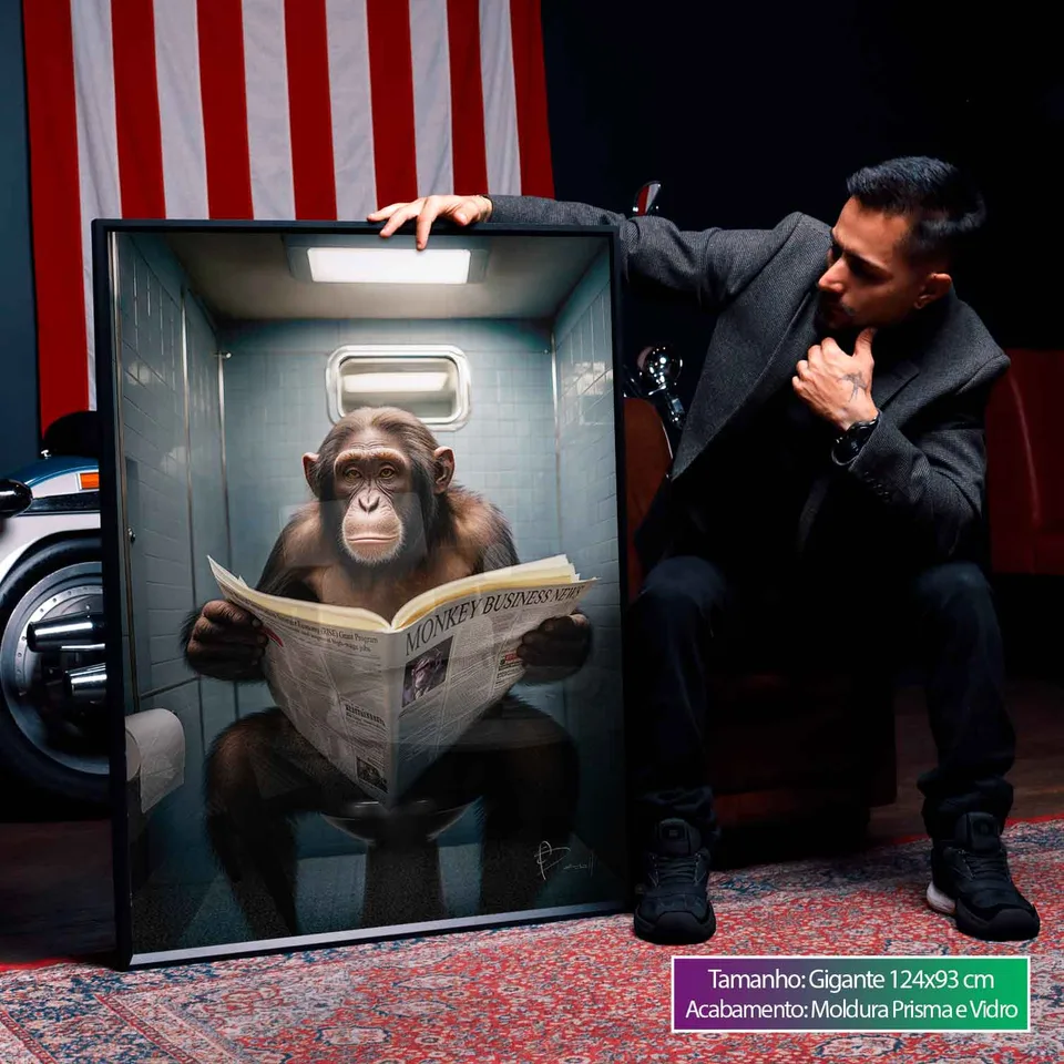 Quadro Macaco e as Manchetes, de Benoit — foto 8