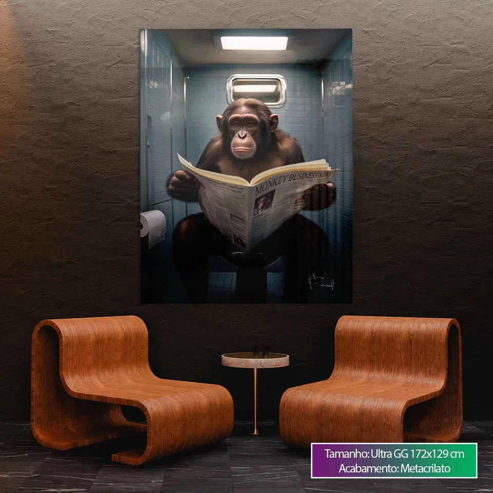 Quadro Macaco e as Manchetes, de Benoit — foto 9
