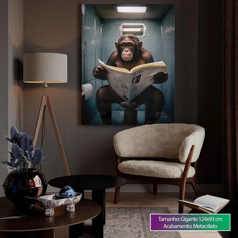 Quadro Macaco e as Manchetes, de Benoit — foto 10