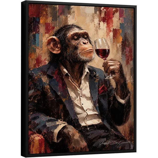 Quadro Macaco e o Vinho