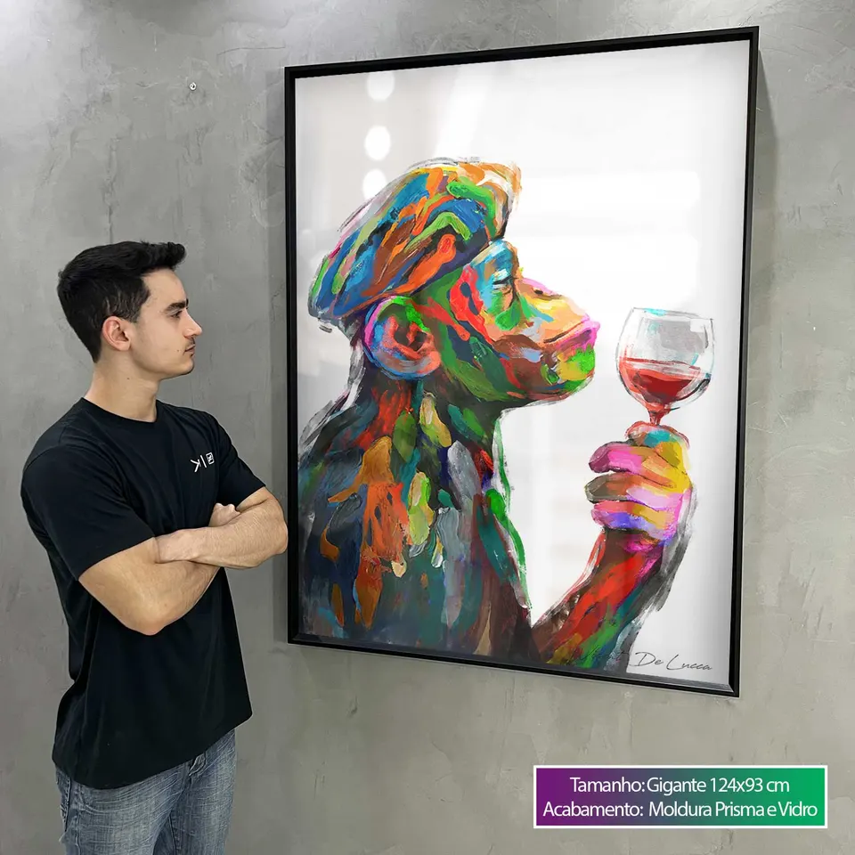 Quadro Macaco Sommelier, de Vicent de Lucca — foto 3