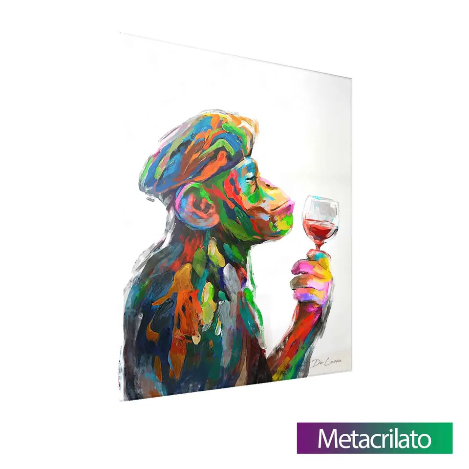 Quadro Macaco Sommelier com acabamento em metacrilato