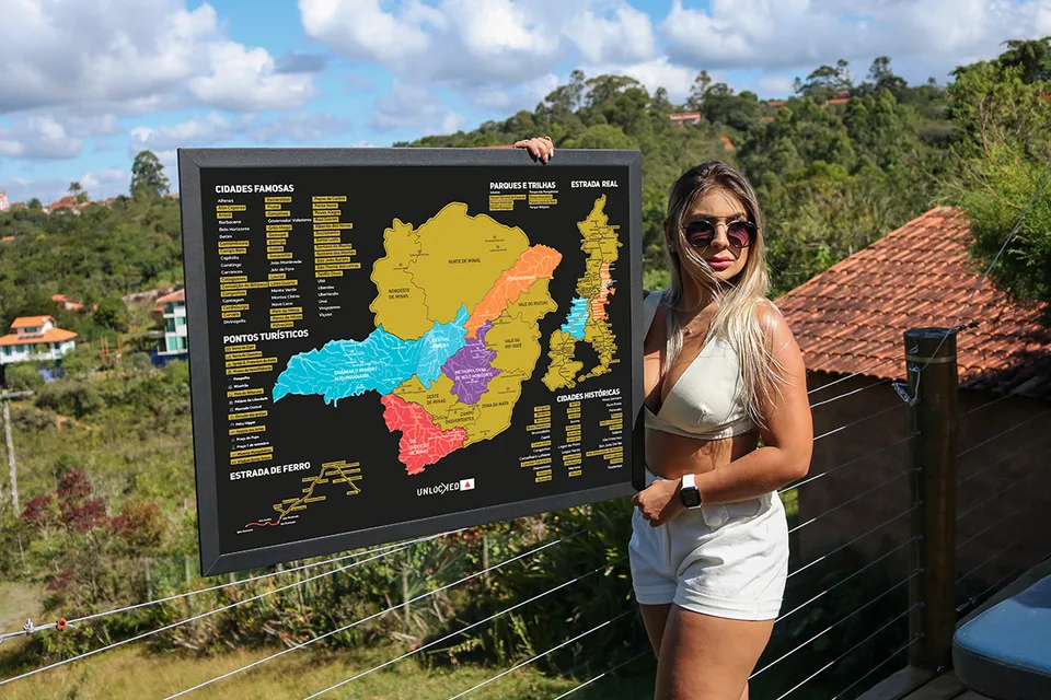 Quadro Mapa de Minas Gerais de Raspar Unlocked Médio 82x60CM — foto 2