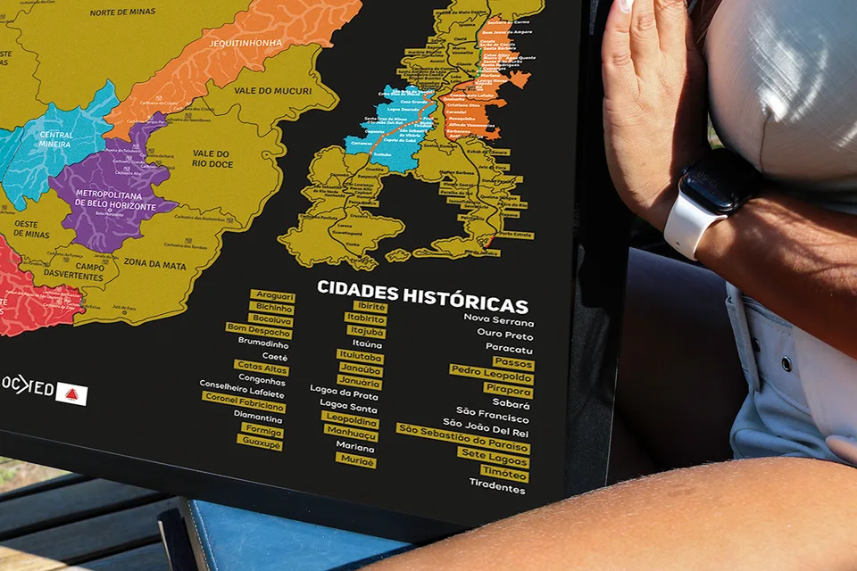 Quadro Mapa de Minas Gerais de Raspar Unlocked Médio 82x60CM — foto 4