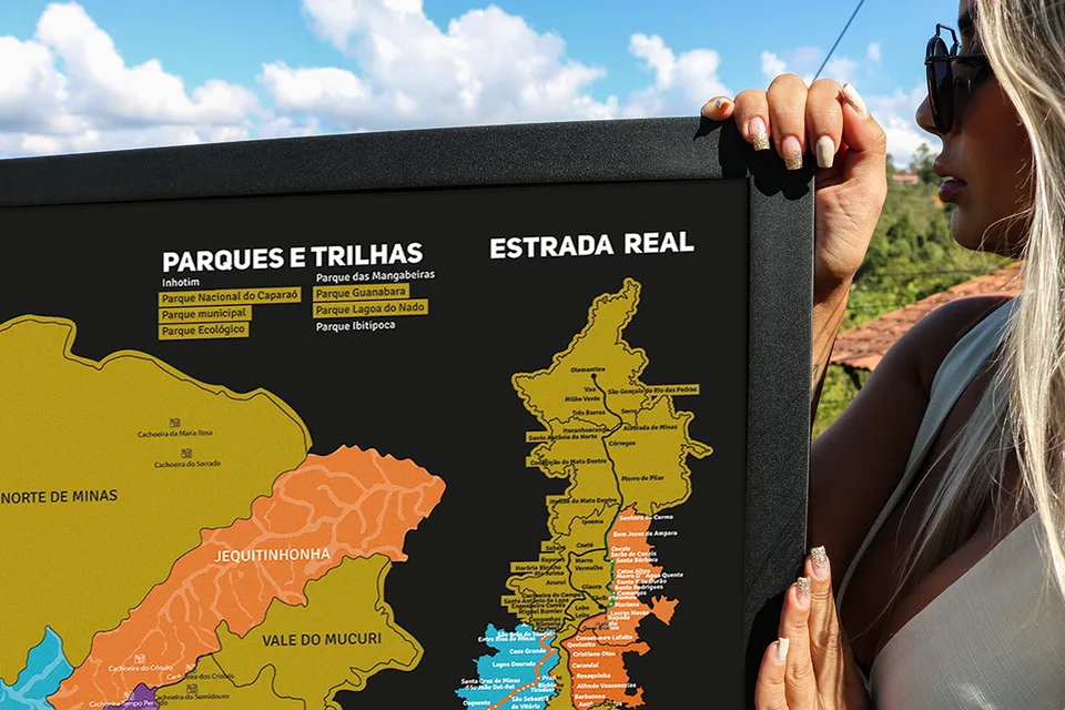 Quadro Mapa de Minas Gerais de Raspar Unlocked Médio 82x60CM — foto 5