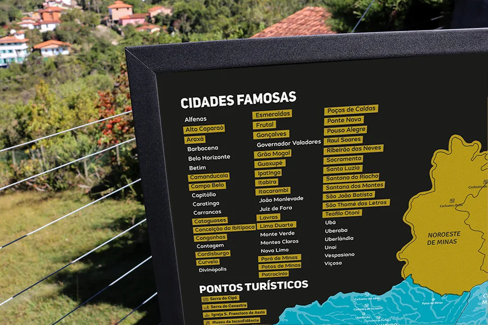 Quadro Mapa de Minas Gerais de Raspar Unlocked Médio 82x60CM — foto 6