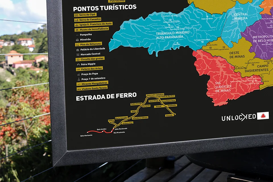 Quadro Mapa de Minas Gerais de Raspar Unlocked Médio 82x60CM — foto 8