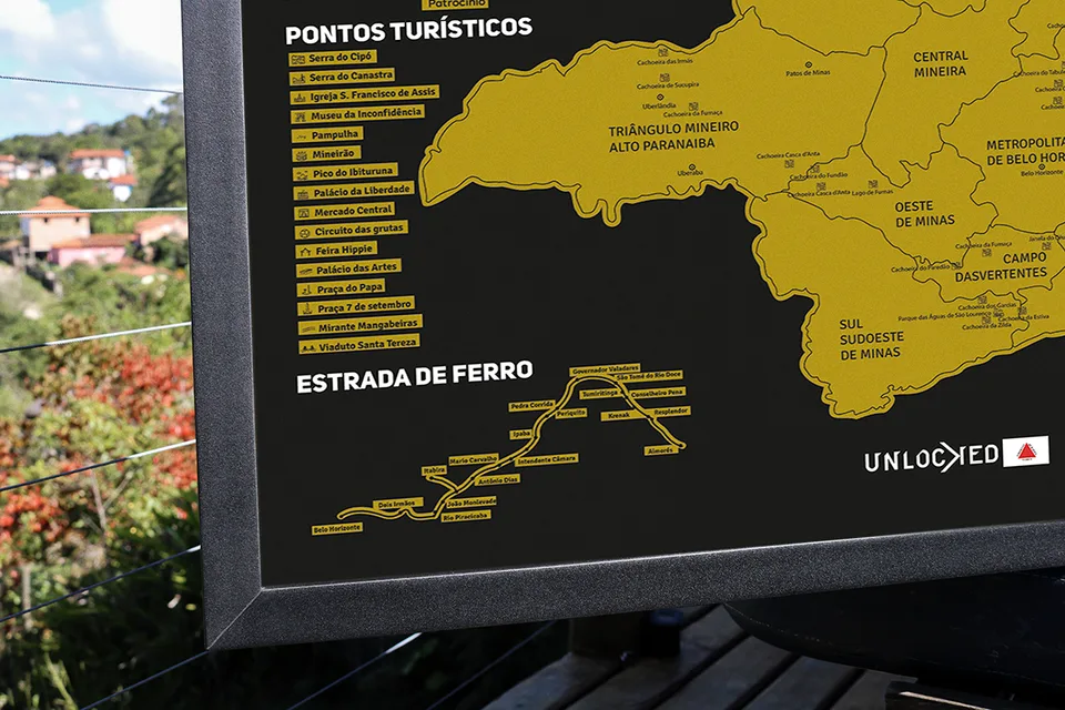 Quadro Mapa de Minas Gerais de Raspar Unlocked Médio 82x60CM — foto 9