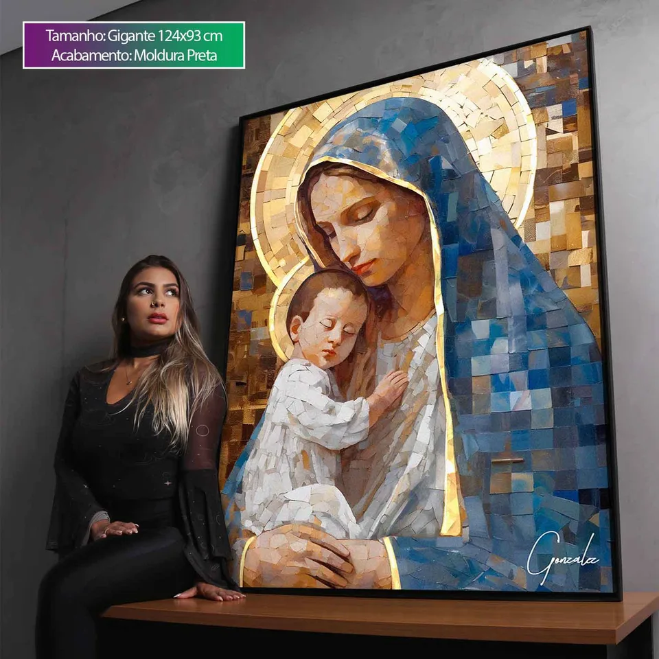 Quadro Maria e Jesus Grid Art, de Gonzalez — foto 5