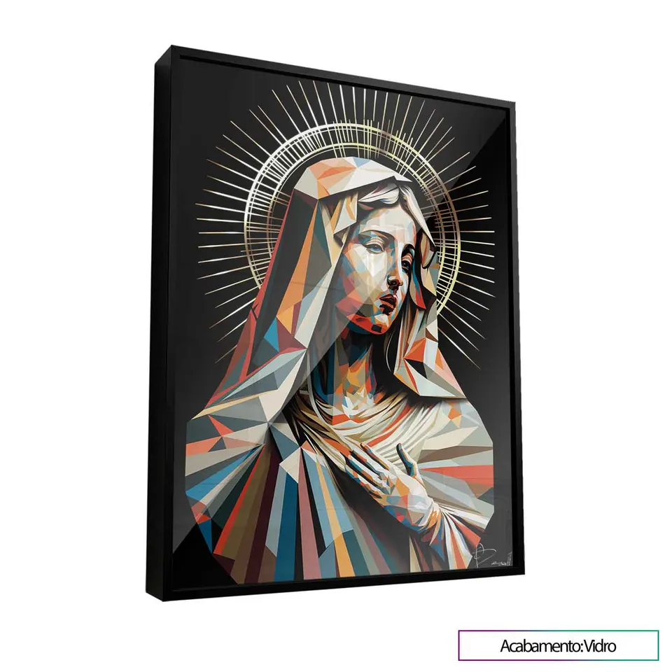 Quadro Maria Geométrica com moldura Prisma e vidro
