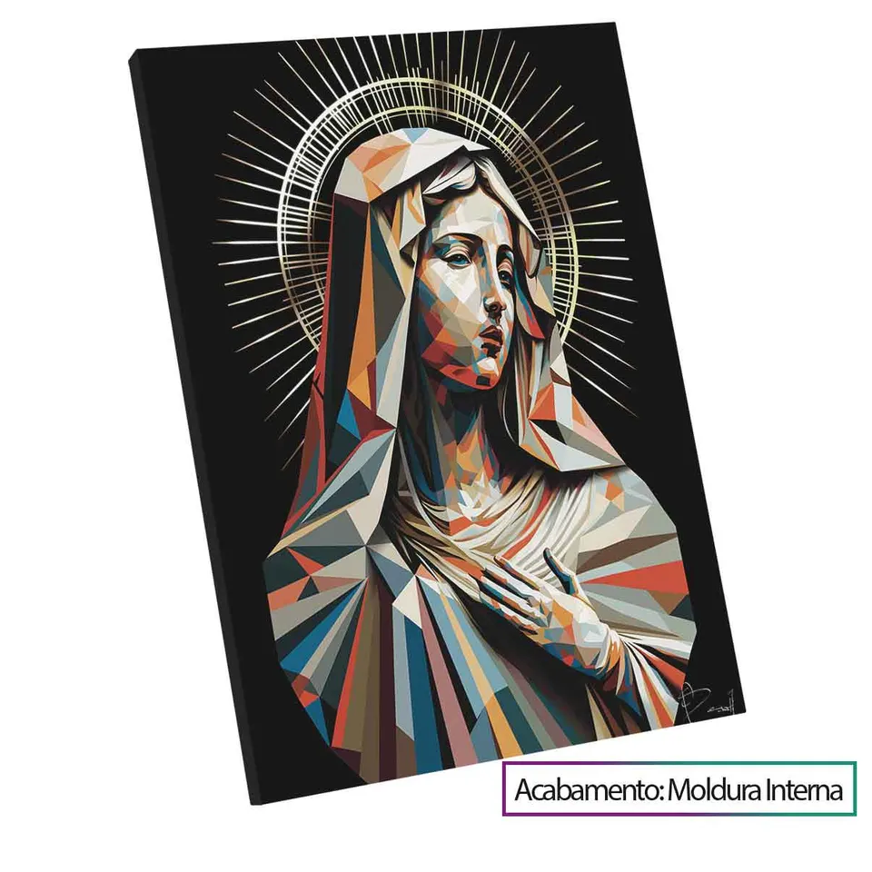 Quadro Maria Geométrica com moldura interna