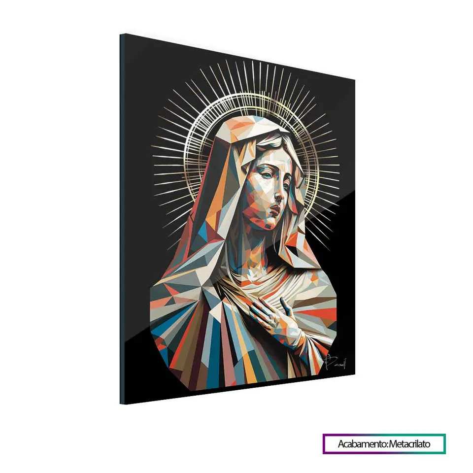 Quadro Maria Geométrica com acabamento em metacrilato