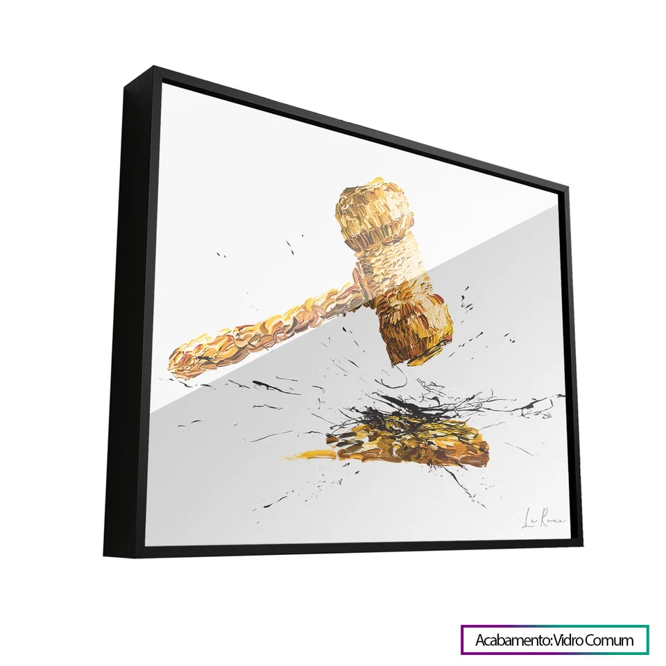 Quadro Martelo da Justiça com moldura Prisma e vidro