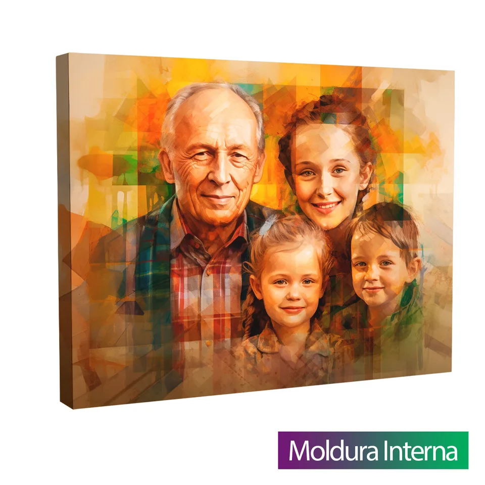 Quadro Masterpiece Grid Art - Sua Foto em Pintura Grid com moldura interna