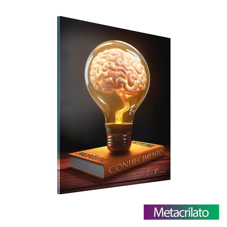 Quadro Mente Brilhante com acabamento em metacrilato