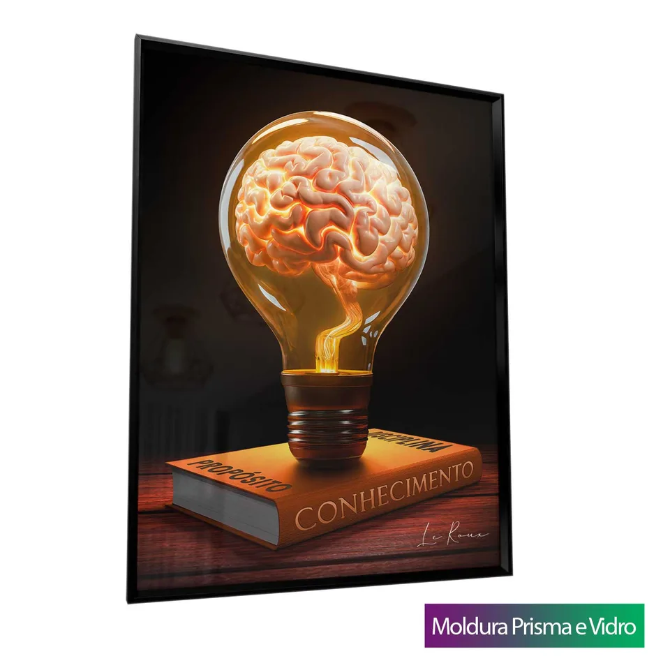 Quadro Mente Brilhante com moldura Prisma e vidro