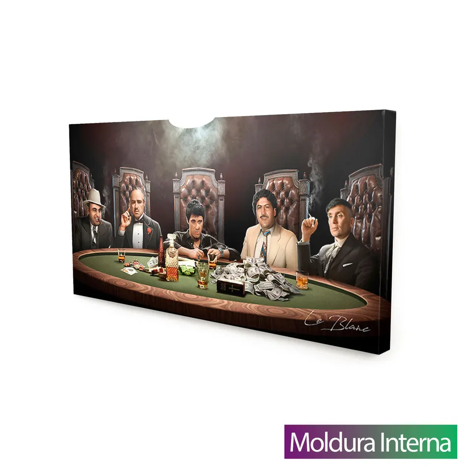 Quadro Mesa de Gângsters com moldura interna