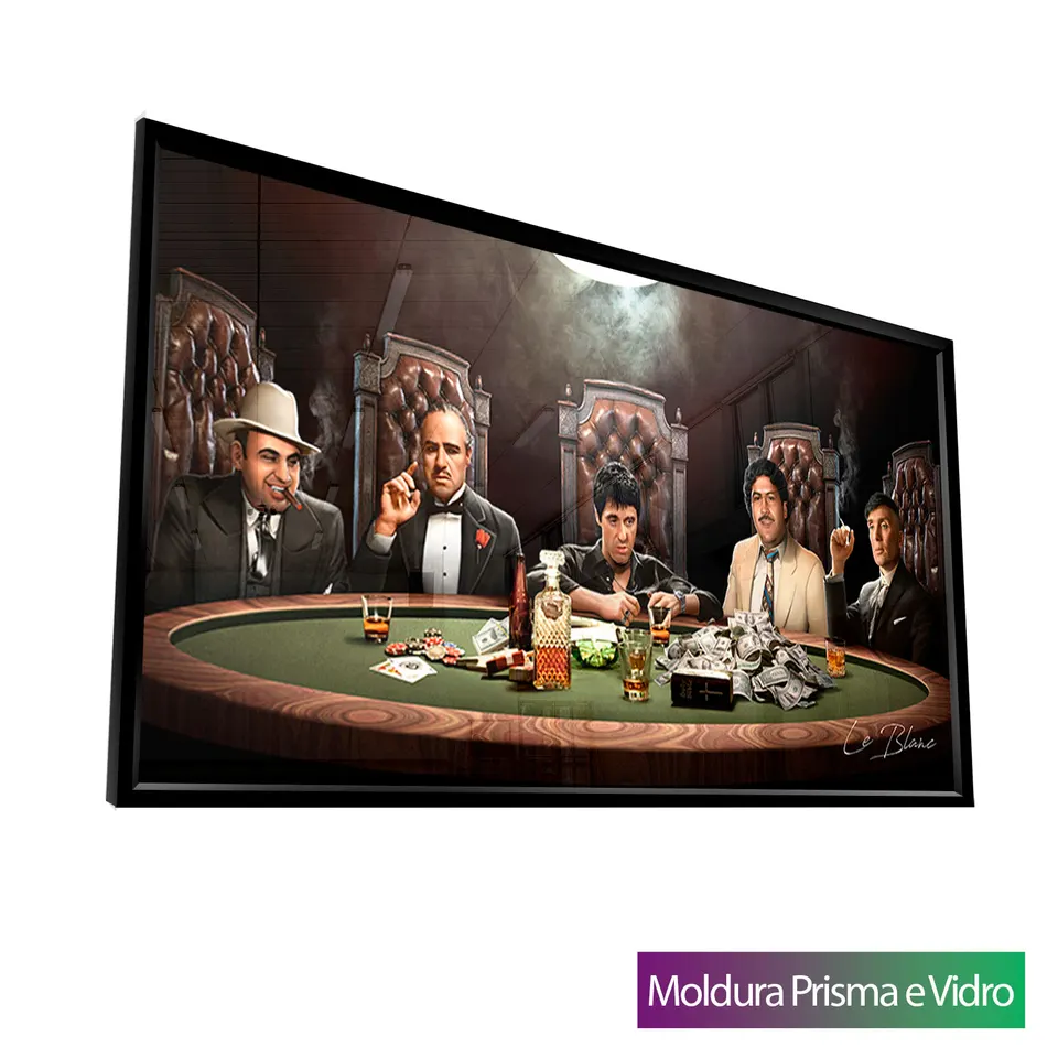 Quadro Mesa de Gângsters com moldura Prisma e vidro