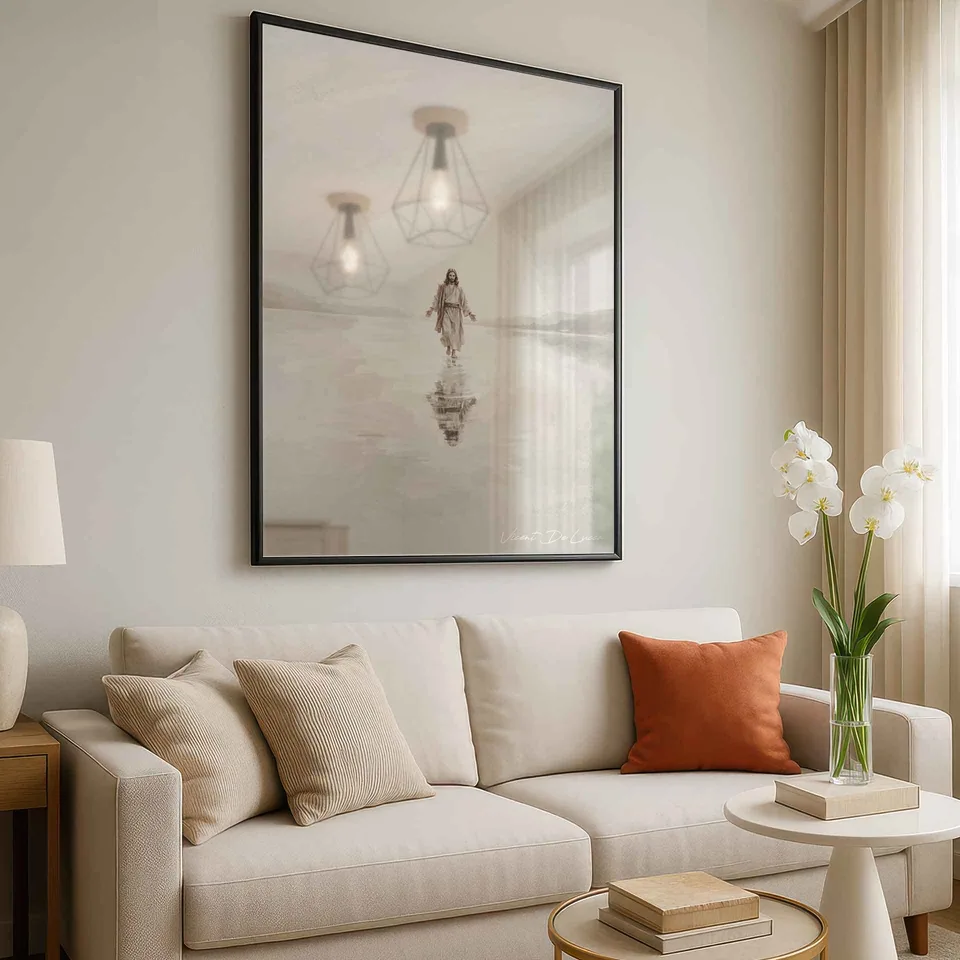 Quadro milagre Sobre as Águas – Coleção Minimalista, de Vicent de Lucca — foto 4