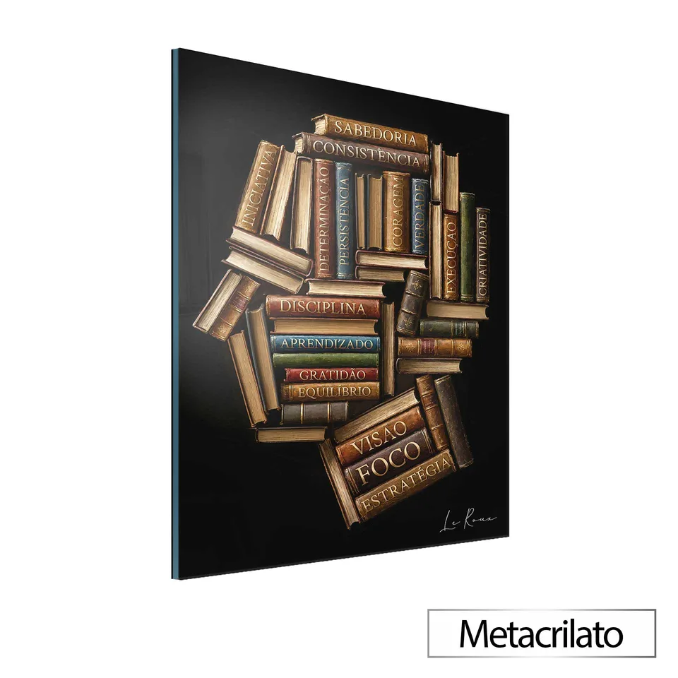 Quadro Mindset do Conhecimento com acabamento em metacrilato