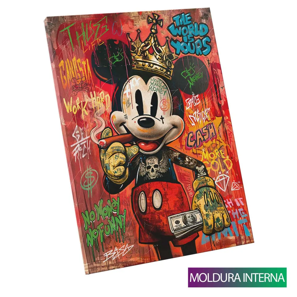 Quadro Mouse Gângster com moldura interna