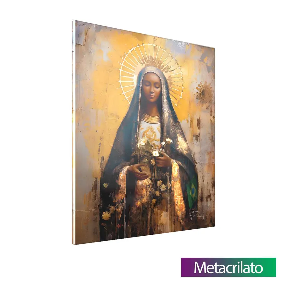 Quadro Nossa Senhora Aparecida Strati D'Arte com acabamento em metacrilato