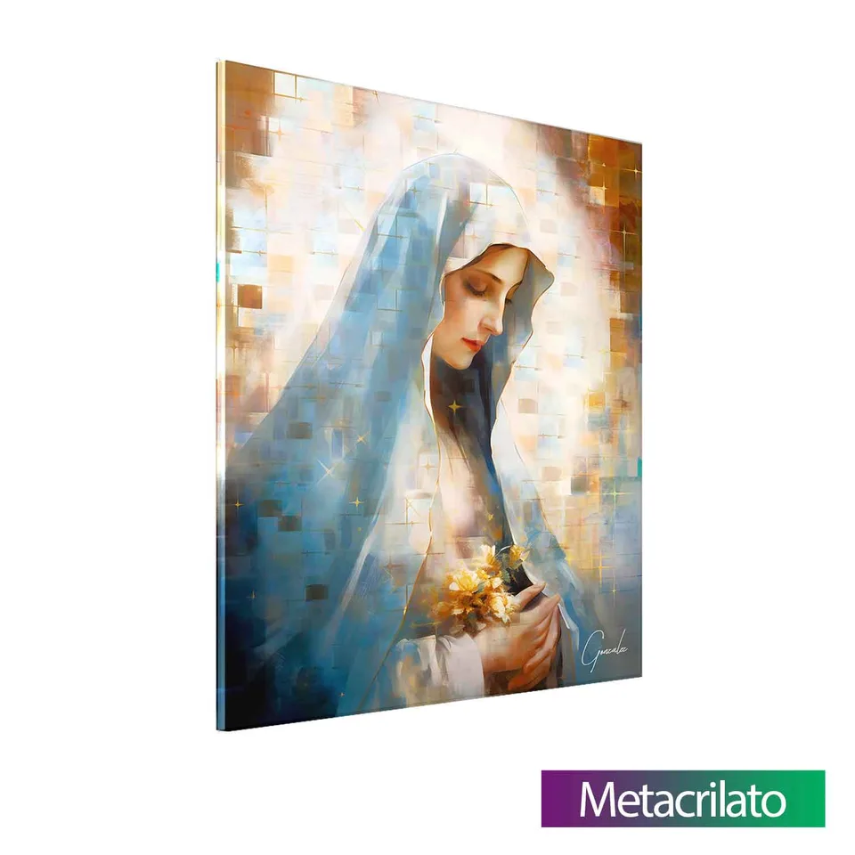 Quadro Nossa Senhora das Graças Grid Art com acabamento em metacrilato