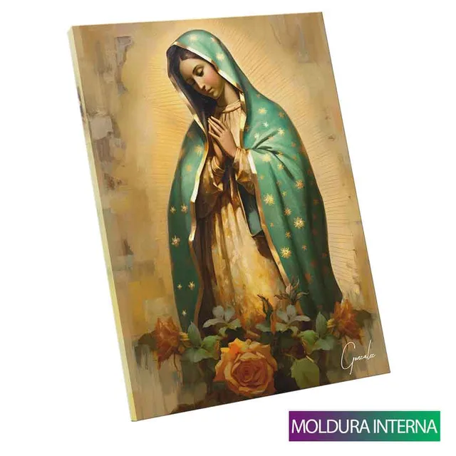 Quadro Nossa Senhora de Guadalupe Strati D'Arte com moldura interna