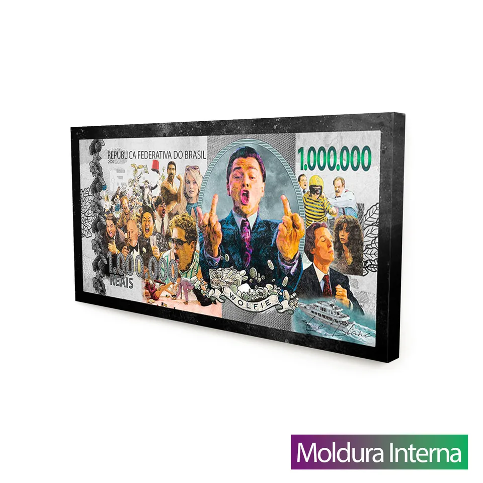 Quadro Nota de Wall Street com moldura interna