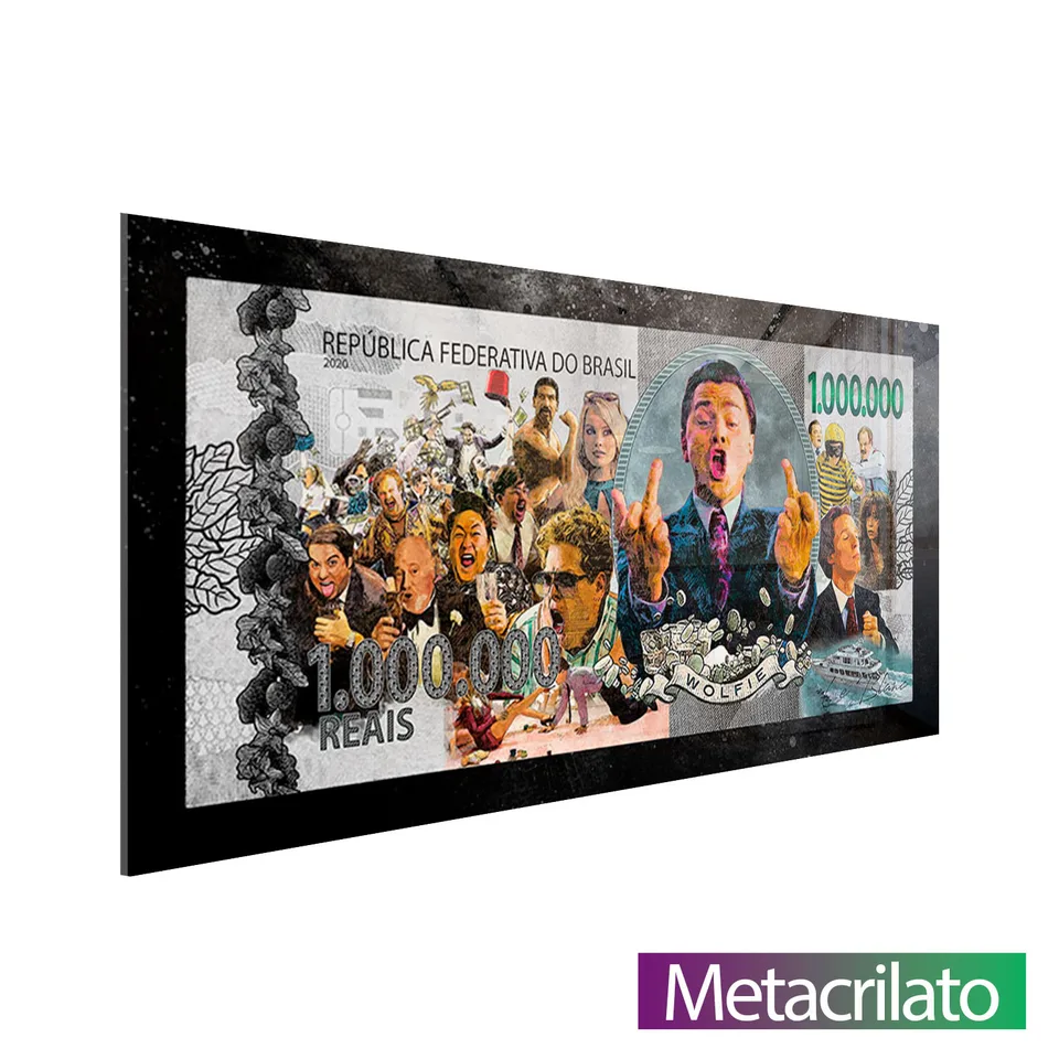 Quadro Nota de Wall Street com acabamento em metacrilato