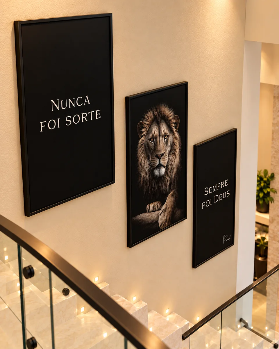 Quadro Nunca Foi Sorte, Sempre Foi Deus 3 Peças — foto 15