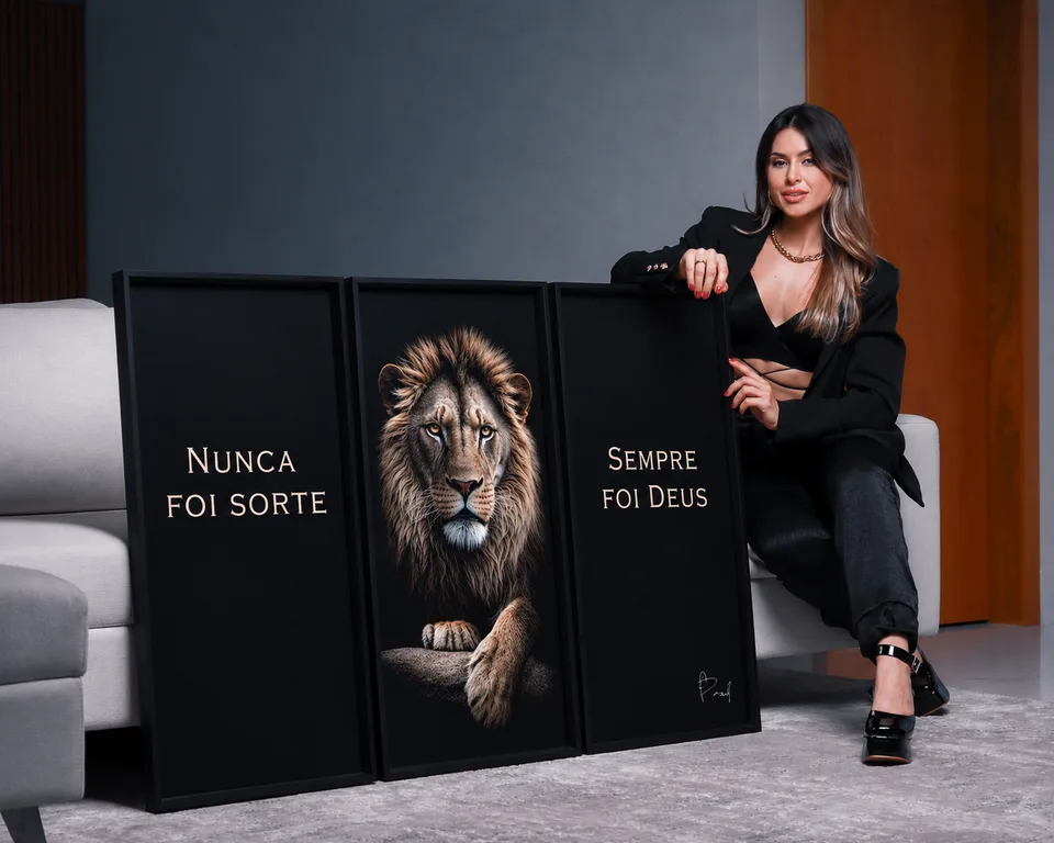 Quadro Nunca Foi Sorte, Sempre Foi Deus 3 Peças — foto 4