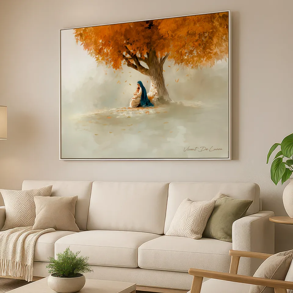 Quadro O Acolhimento de Maria - Coleção Minimalista, de Vicent de Lucca — foto 2