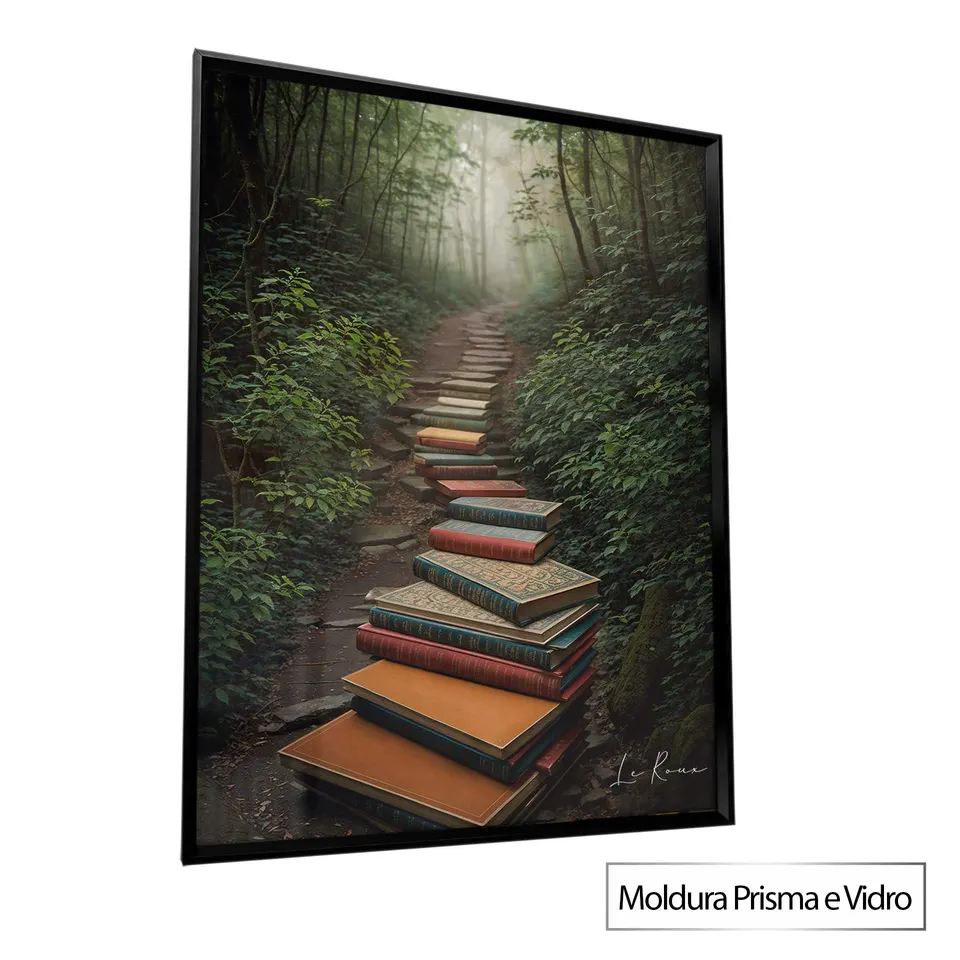 Quadro O Caminho do Conhecimento com moldura Prisma e vidro