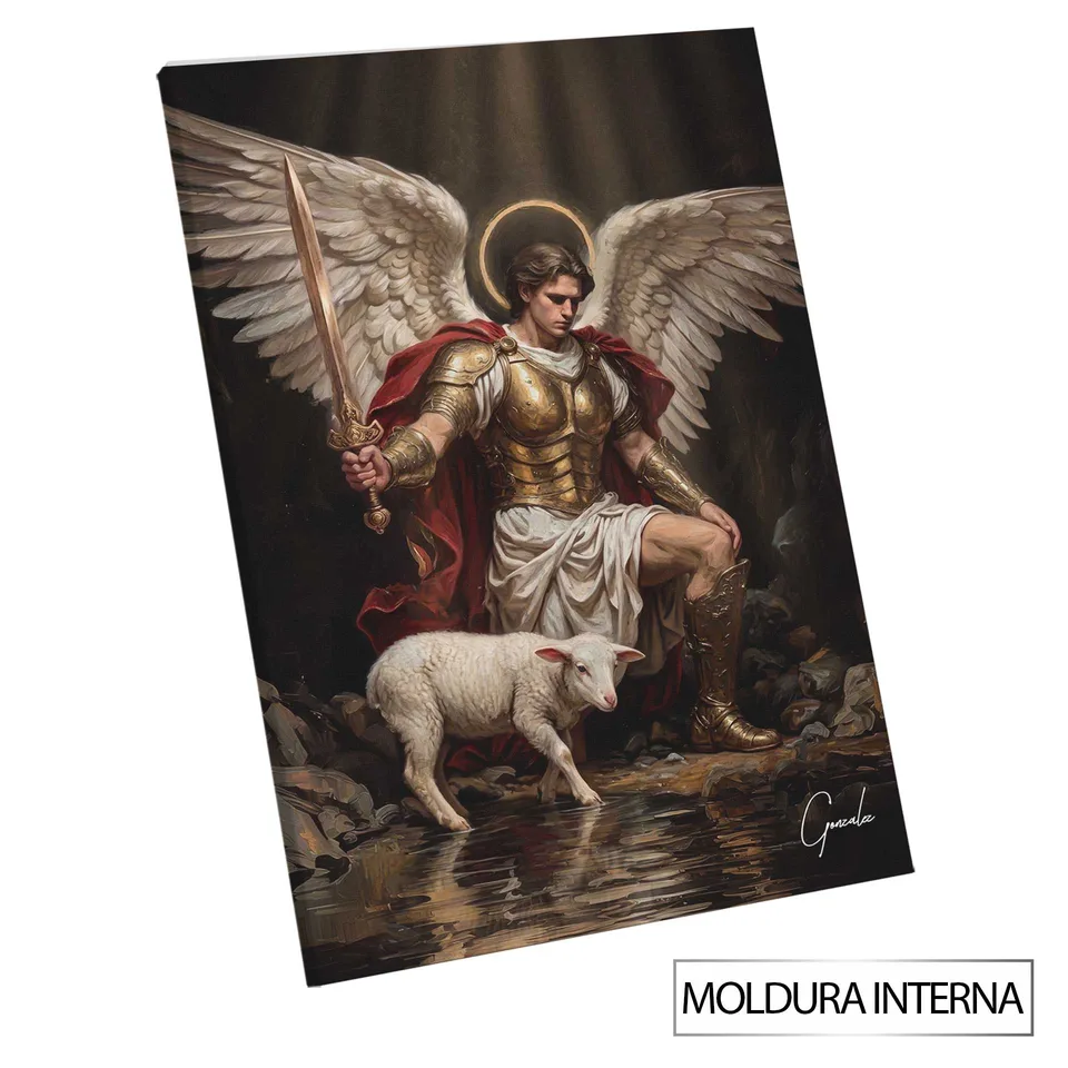 Quadro O Defensor Celestial com moldura interna